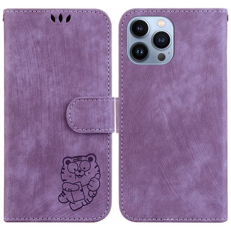 Little Tiger Embossed Leather Phone Case, For iPhone 16, For iPhone 15 Pro Max, For iPhone 15 Pro, For iPhone 15 Plus