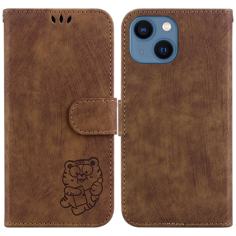 Little Tiger Embossed Leather Phone Case, For iPhone 16, For iPhone 15 Pro Max, For iPhone 15 Pro, For iPhone 15 Plus