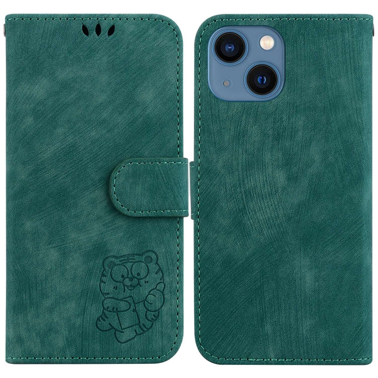 Little Tiger Embossed Leather Phone Case, For iPhone 13, For iPhone 13 mini, For iPhone 12 / 12 Pro, For iPhone 12 Pro Max