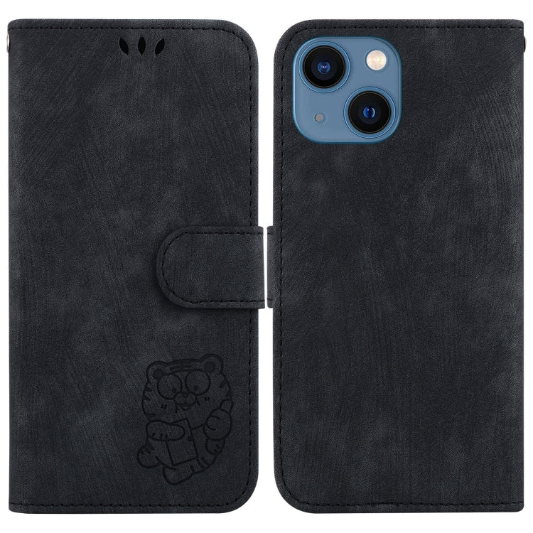 Little Tiger Embossed Leather Phone Case, For iPhone 13, For iPhone 13 mini, For iPhone 12 / 12 Pro, For iPhone 12 Pro Max