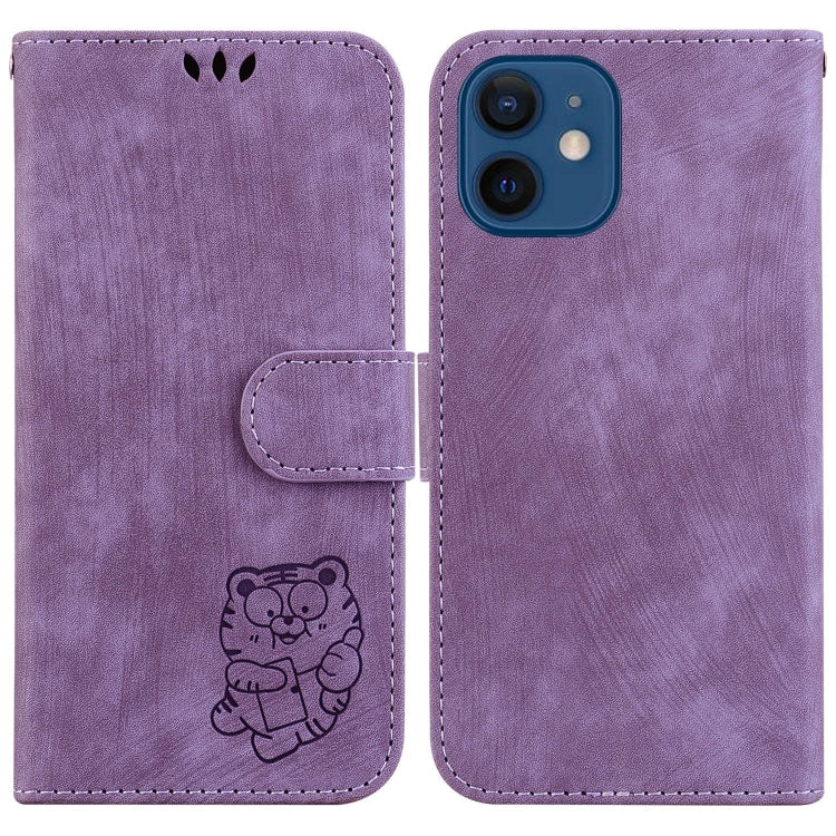 Little Tiger Embossed Leather Phone Case, For iPhone 12 mini, For iPhone 11 Pro Max, For iPhone 11, For iPhone 11 Pro