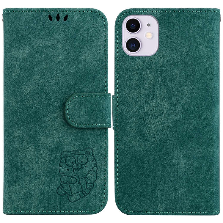 Little Tiger Embossed Leather Phone Case, For iPhone 12 mini, For iPhone 11 Pro Max, For iPhone 11, For iPhone 11 Pro