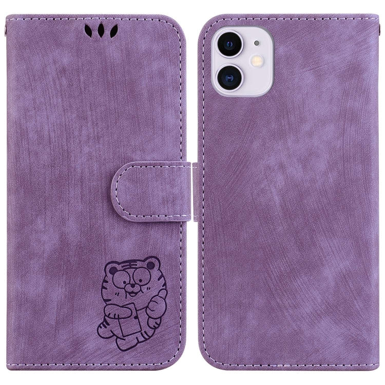 Little Tiger Embossed Leather Phone Case, For iPhone 12 mini, For iPhone 11 Pro Max, For iPhone 11, For iPhone 11 Pro