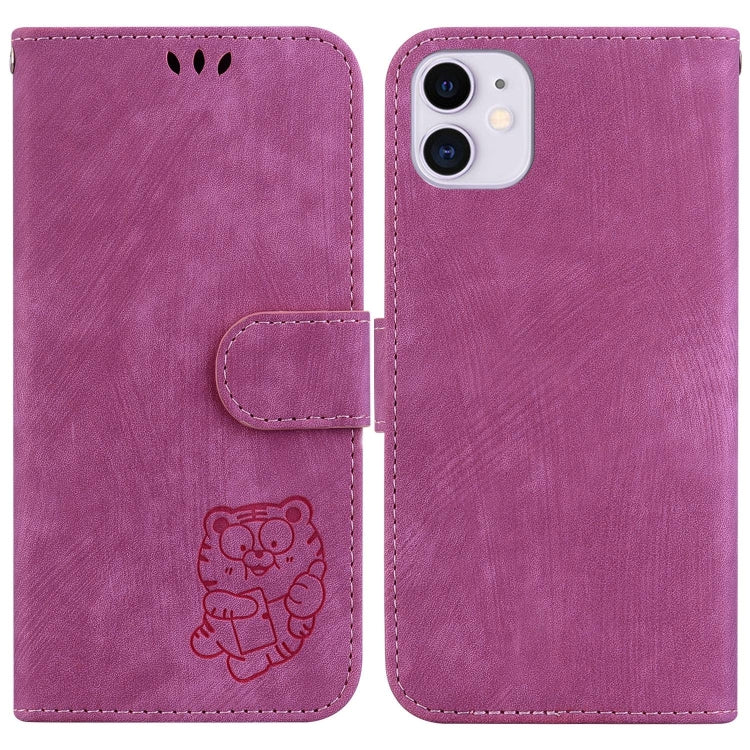 Little Tiger Embossed Leather Phone Case, For iPhone 12 mini, For iPhone 11 Pro Max, For iPhone 11, For iPhone 11 Pro