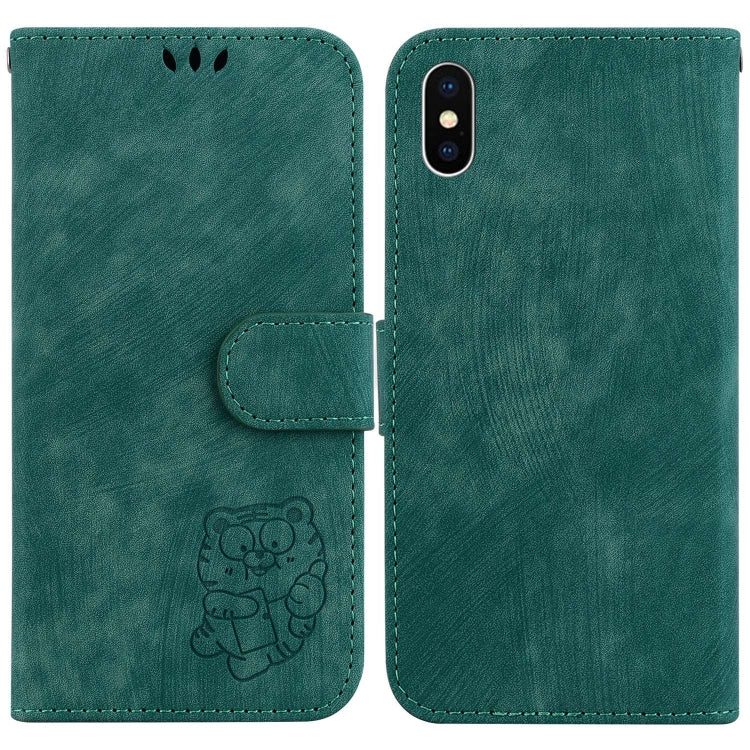 Little Tiger Embossed Leather Phone Case, For iPhone X / XS, For iPhone XR, For iPhone XS Max, For iPhone 7 Plus / 8 Plus
