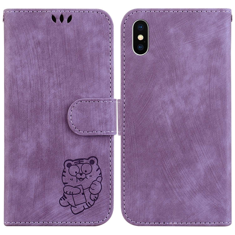 Little Tiger Embossed Leather Phone Case, For iPhone X / XS, For iPhone XR, For iPhone XS Max, For iPhone 7 Plus / 8 Plus