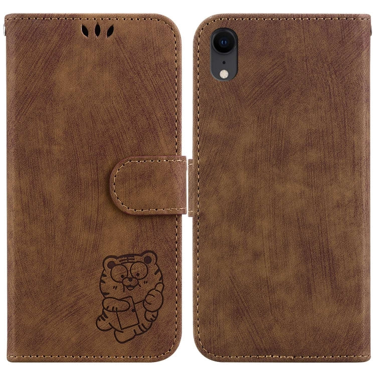 Little Tiger Embossed Leather Phone Case, For iPhone X / XS, For iPhone XR, For iPhone XS Max, For iPhone 7 Plus / 8 Plus