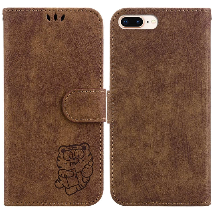 Little Tiger Embossed Leather Phone Case, For iPhone X / XS, For iPhone XR, For iPhone XS Max, For iPhone 7 Plus / 8 Plus