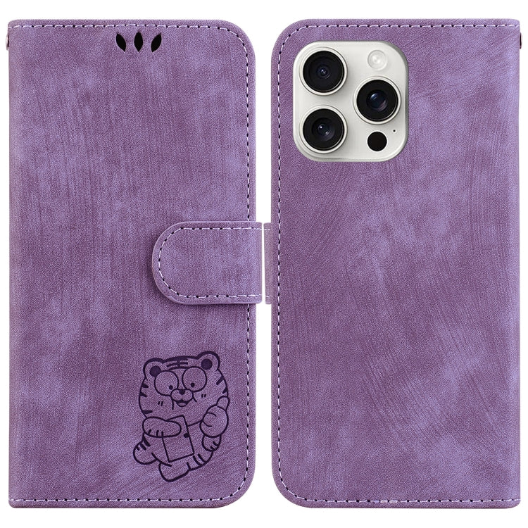 Little Tiger Embossed Leather Phone Case, iPhone 16e, For iPhone 16 Pro Max, For iPhone 16 Pro, For iPhone 16 Plus