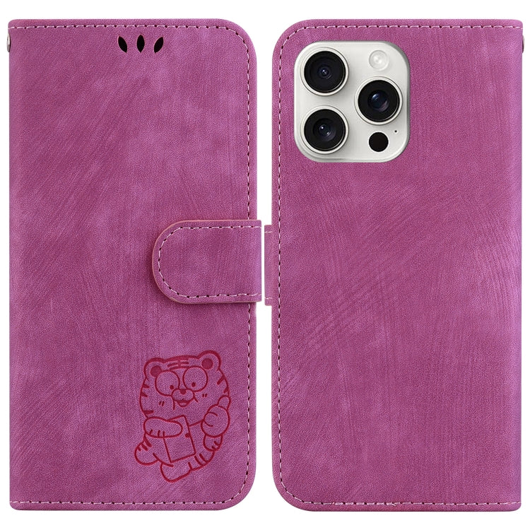 Little Tiger Embossed Leather Phone Case, iPhone 16e, For iPhone 16 Pro Max, For iPhone 16 Pro, For iPhone 16 Plus