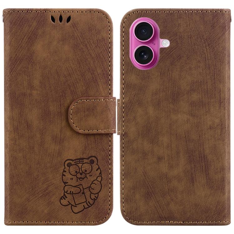 Little Tiger Embossed Leather Phone Case, For iPhone 17 Pro Max, For iPhone 17 Pro, For iPhone 17, For iPhone 17 Air