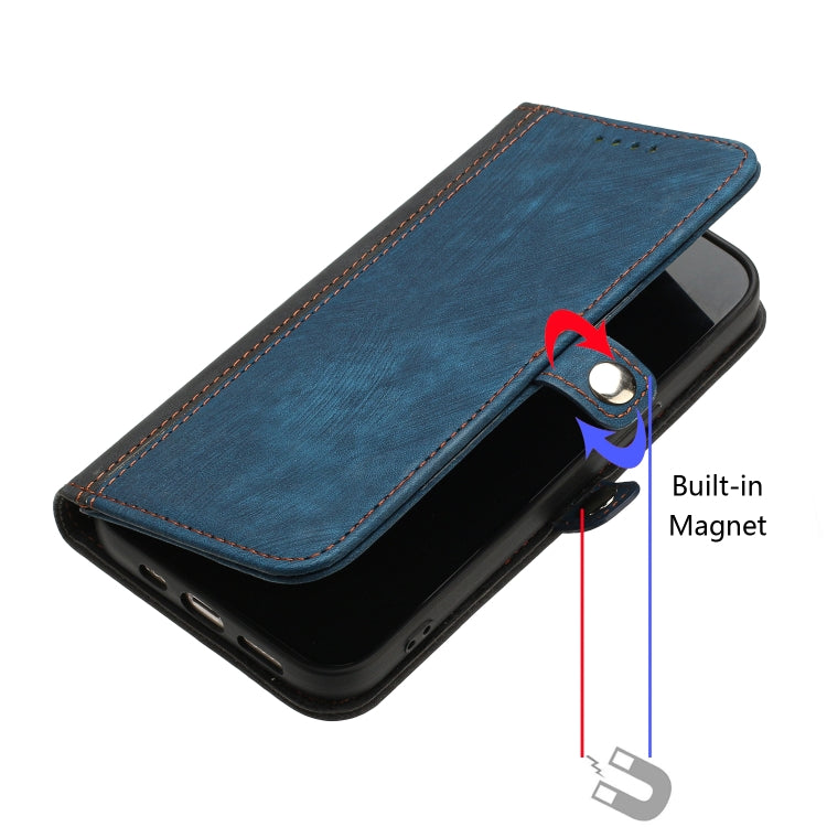 Side Buckle Double Fold Hand Strap Leather Phone Case, For iPhone 15