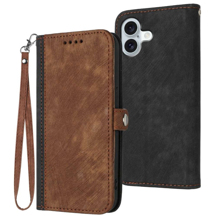 Side Buckle Double Fold Hand Strap Leather Phone Case, iPhone 16e, For iPhone 16 Pro Max, For iPhone 16 Pro, For iPhone 16 Plus