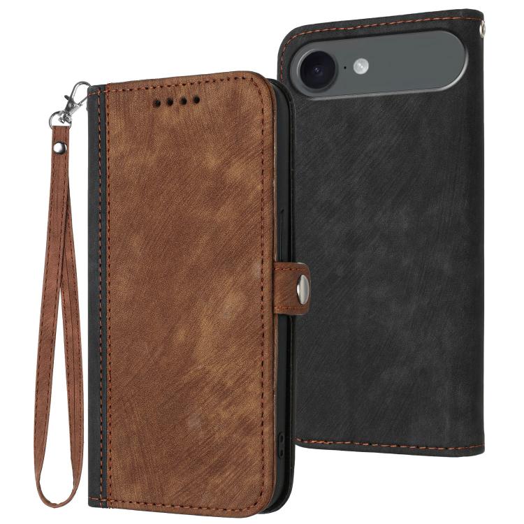 Side Buckle Double Fold Hand Strap Leather Phone Case, For iPhone 17 Pro Max, For iPhone 17 Pro, For iPhone 17, For iPhone 17 Air