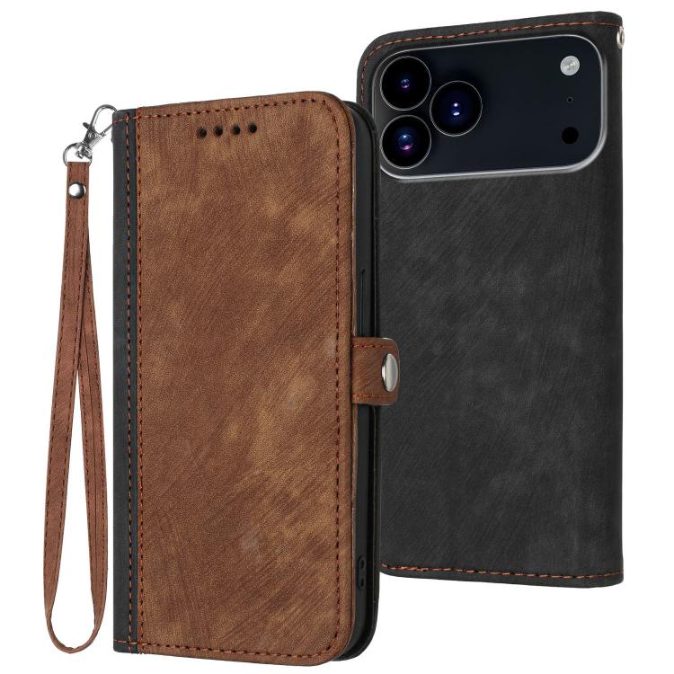 Side Buckle Double Fold Hand Strap Leather Phone Case, For iPhone 17 Pro Max, For iPhone 17 Pro, For iPhone 17, For iPhone 17 Air