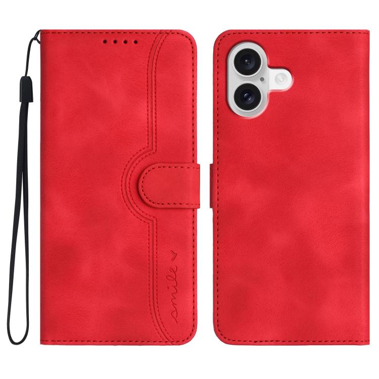 Heart Pattern Skin Feel Leather Phone Case, For iPhone 17 Pro Max, For iPhone 17 Pro, For iPhone 17, For iPhone 17 Air