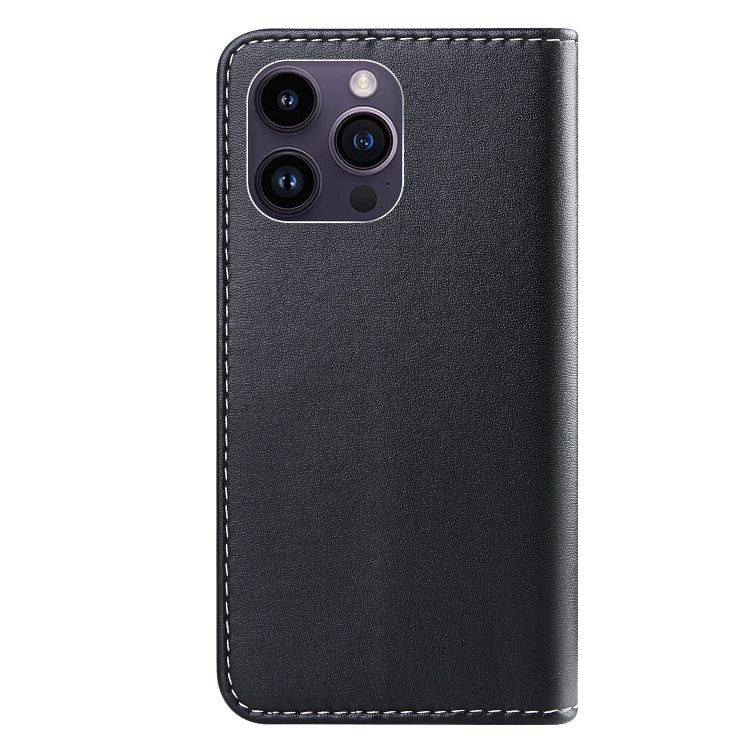 Étui à rabat horizontal en cuir avec coutures tricolores pour iPhone 15 Pro Max, iPhone 15 Pro, iPhone 15 Plus, iPhone 15