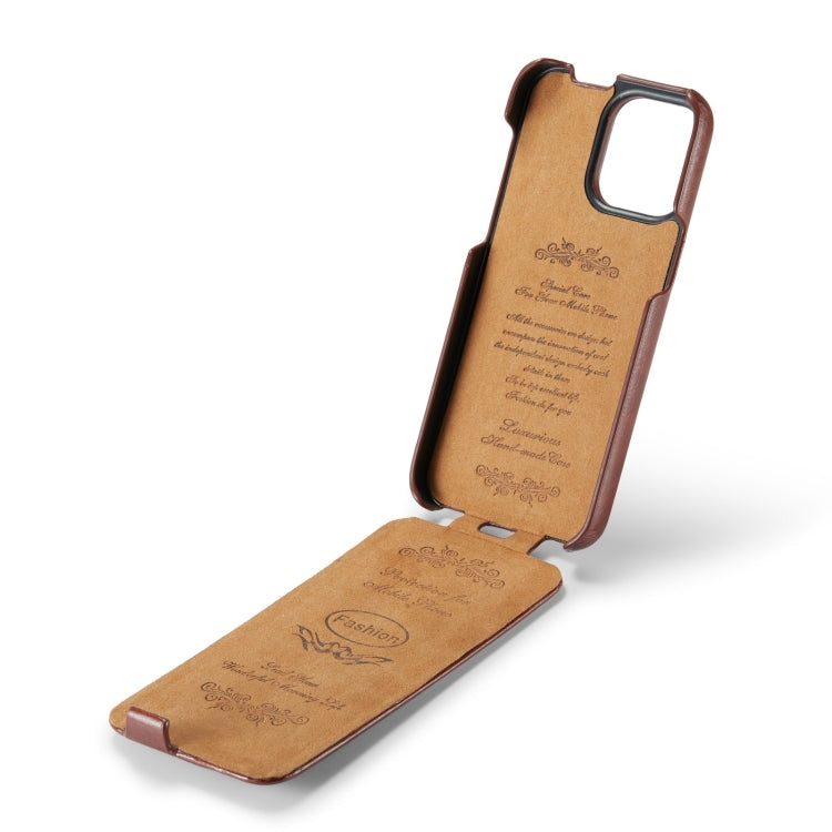 Fierre Shann Oil Wax Texture Vertical Flip PU Phone Case, For iPhone 15 Pro Max, For iPhone 15 Pro, For iPhone 15 Plus, For iPhone 15
