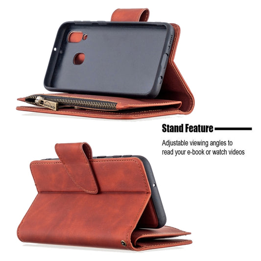 Horizontal flip design Samsung Galaxy A40/A41 case with built-in wallet functionality