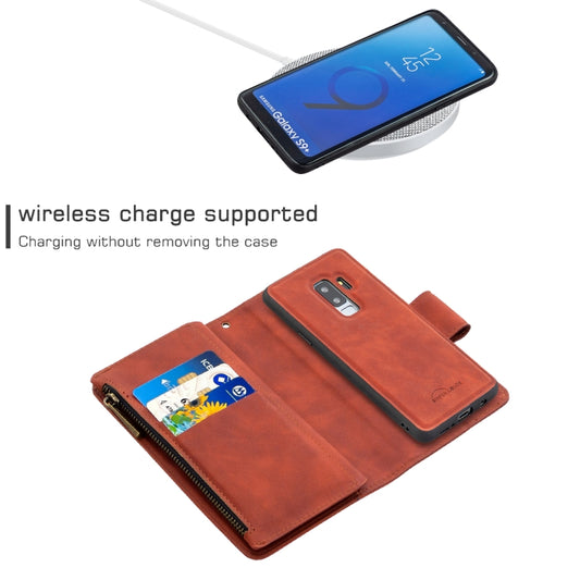 Horizontal flip closure with strong magnetic locking on luxury PU leather Galaxy phone case