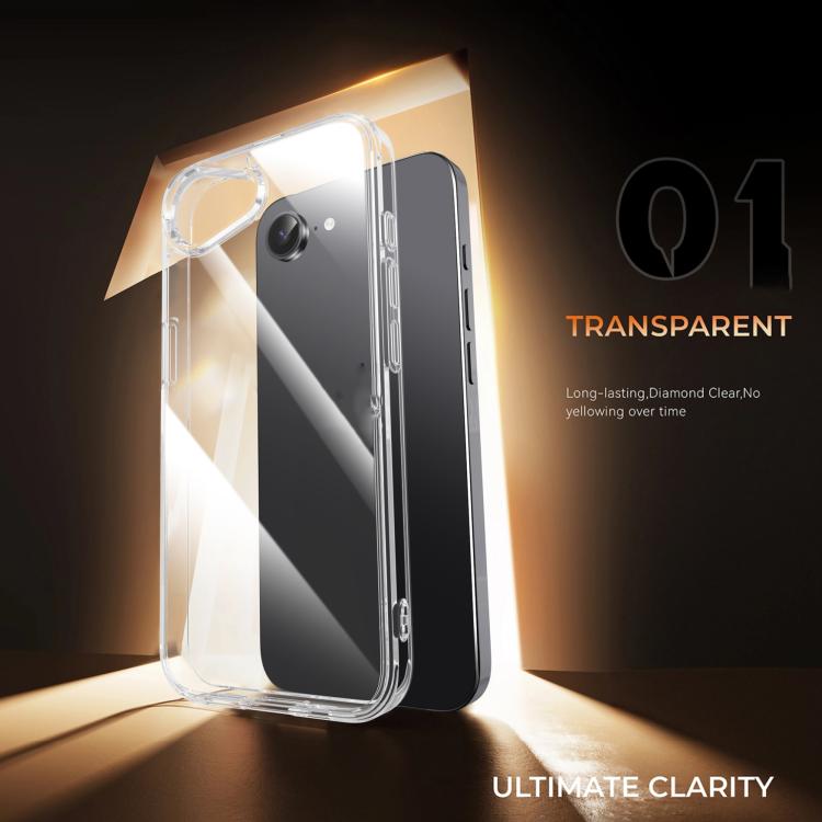 iPAKY Crystal Clear Series Shockproof PC + TPU Protective Phone Case, For iPhone 16e, For iPhone 16 Plus, For iPhone 15 Pro Max, For iPhone 15 Pro, For iPhone 15