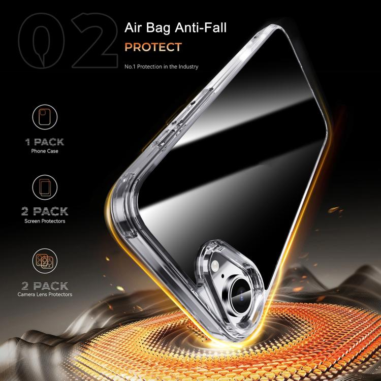 iPAKY Crystal Clear Series Shockproof PC + TPU Protective Phone Case, For iPhone 16e, For iPhone 16 Plus, For iPhone 15 Pro Max, For iPhone 15 Pro, For iPhone 15