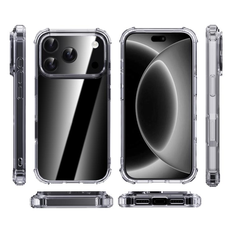 iPAKY Crystal Clear Series Shockproof PC + TPU Protective Phone Case, For iPhone 18 Pro / 17 Pro, For iPhone 18 Pro Max / 17 Pro Max, For iPhone 17e / 16e, For iPhone 16 Plus, For iPhone 16, For iPhone 15 Pro Max, For iPhone 15 Pro, For iPhone 15