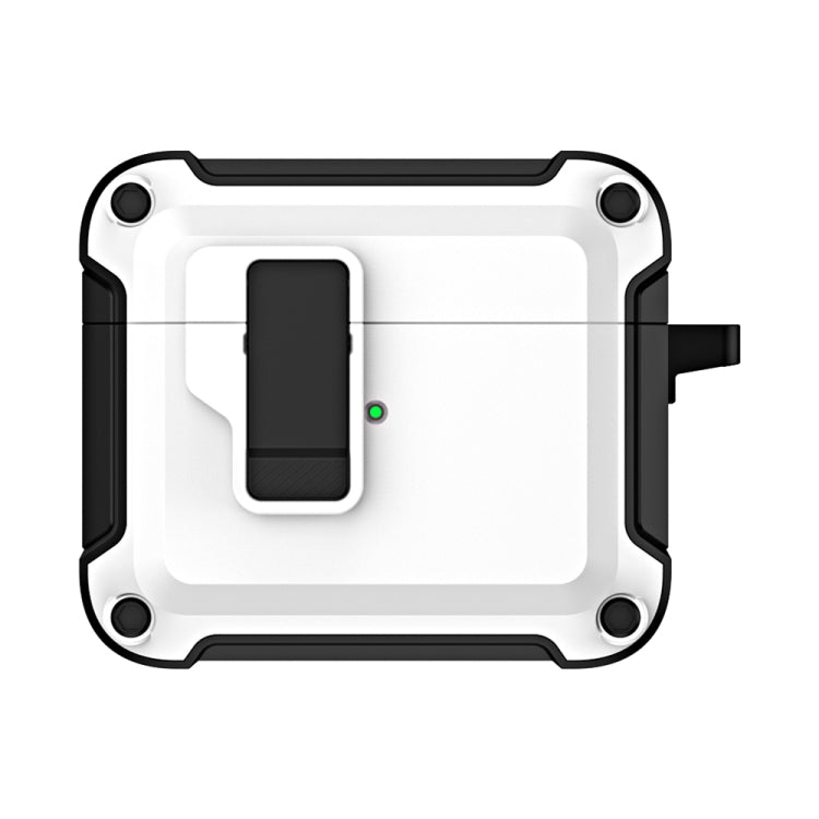 Étui de protection pour écouteurs Bluetooth sans fil en TPU et PC avec verrouillage et crochet, pour AirPods 3
