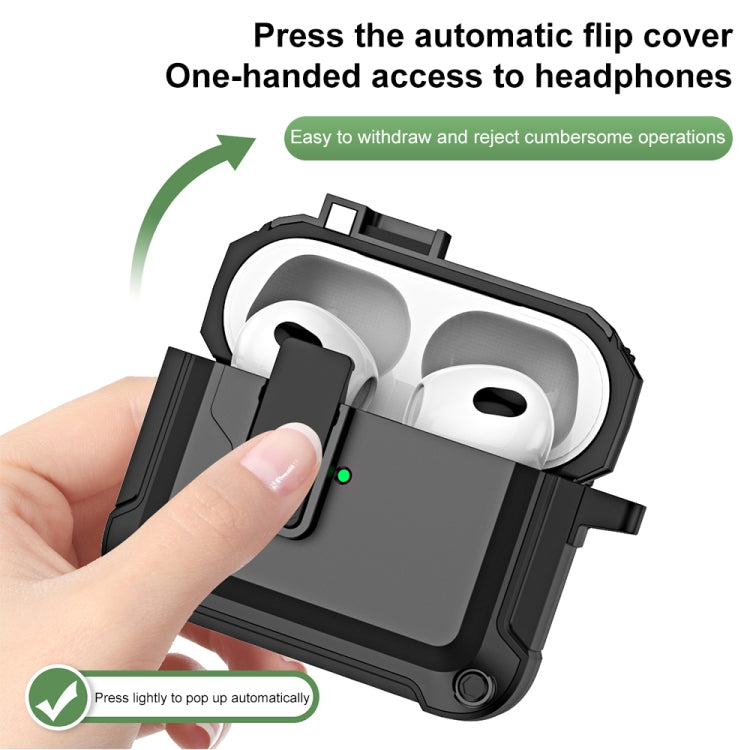 Étui de protection pour écouteurs Bluetooth sans fil en TPU et PC avec verrouillage et crochet, pour AirPods 3