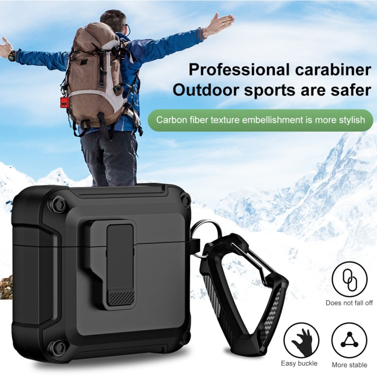 TPU + PC Wireless Bluetooth Earphone Protective Case with Switch Lock & Hook, For AirPods 3