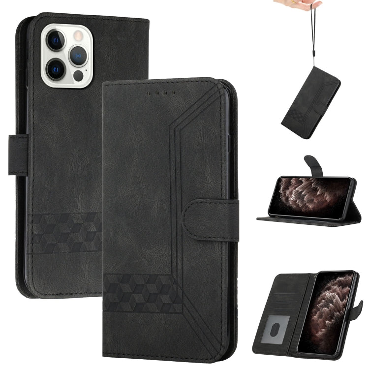 Cubic Skin Feel Flip Leather Phone Case, For iPhone 16, For iPhone 15 Pro Max, For iPhone 15 Pro, For iPhone 15 Plus