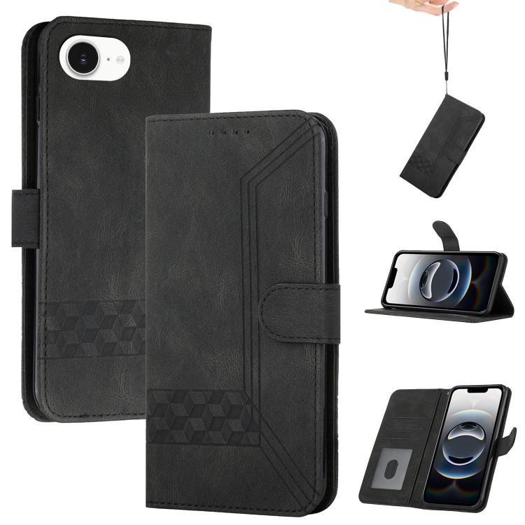 Cubic Skin Feel Flip Leather Phone Case, For iPhone 17 Pro Max, For iPhone 17 Pro, For iPhone 17, For iPhone 17 Air