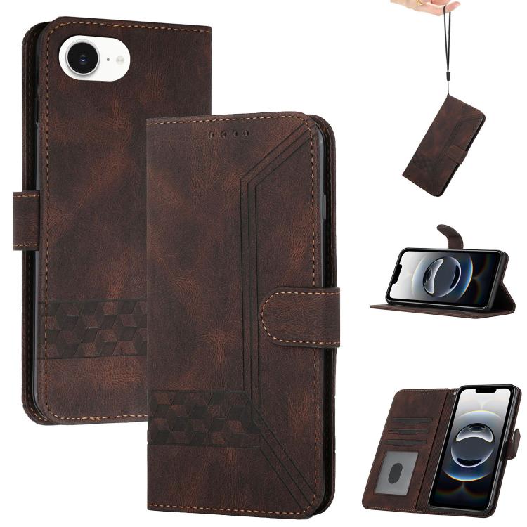 Cubic Skin Feel Flip Leather Phone Case, iPhone 16e, For iPhone 16 Pro Max, For iPhone 16 Pro, For iPhone 16 Plus