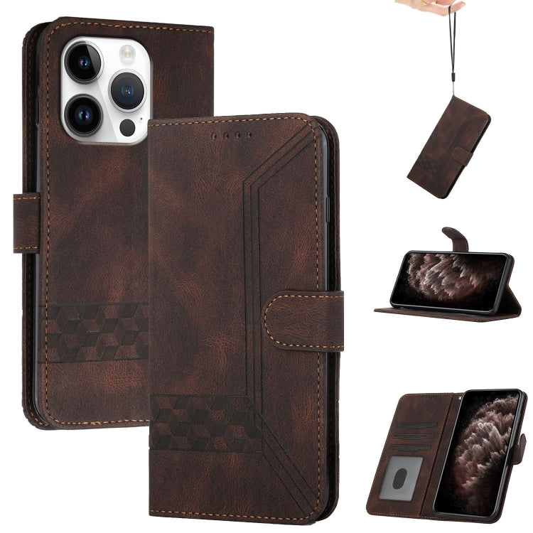 Cubic Skin Feel Flip Leather Phone Case, iPhone 16e, For iPhone 16 Pro Max, For iPhone 16 Pro, For iPhone 16 Plus