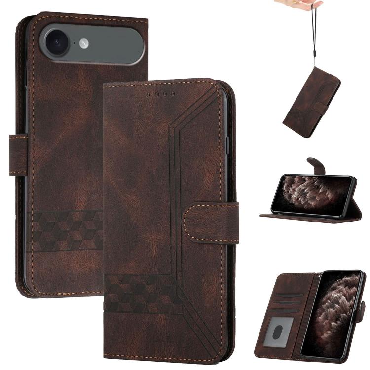 Cubic Skin Feel Flip Leather Phone Case, iPhone 16e, For iPhone 16 Pro Max, For iPhone 16 Pro, For iPhone 16 Plus
