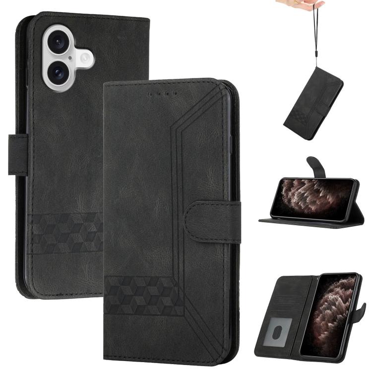 Cubic Skin Feel Flip Leather Phone Case, For iPhone 17 Pro Max, For iPhone 17 Pro, For iPhone 17, For iPhone 17 Air