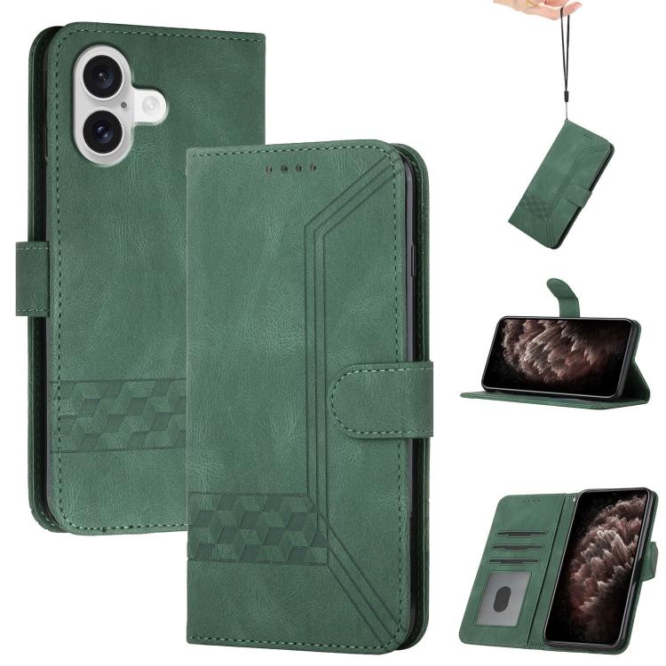 Cubic Skin Feel Flip Leather Phone Case, For iPhone 17 Pro Max, For iPhone 17 Pro, For iPhone 17, For iPhone 17 Air