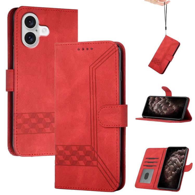 Cubic Skin Feel Flip Leather Phone Case, For iPhone 17 Pro Max, For iPhone 17 Pro, For iPhone 17, For iPhone 17 Air