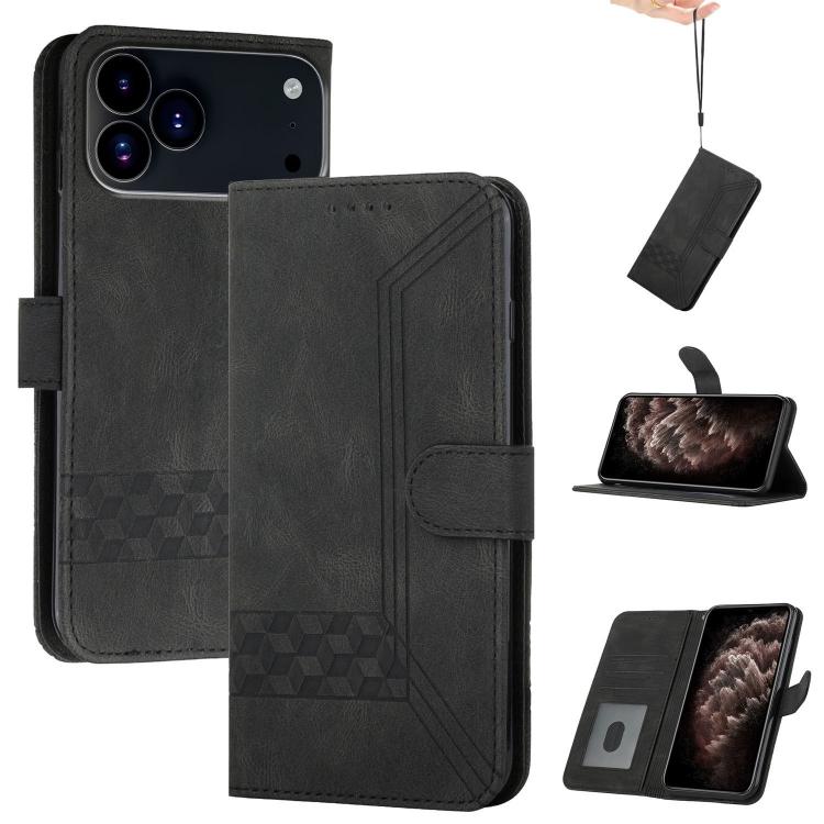 Cubic Skin Feel Flip Leather Phone Case, For iPhone 17 Pro Max, For iPhone 17 Pro, For iPhone 17, For iPhone 17 Air