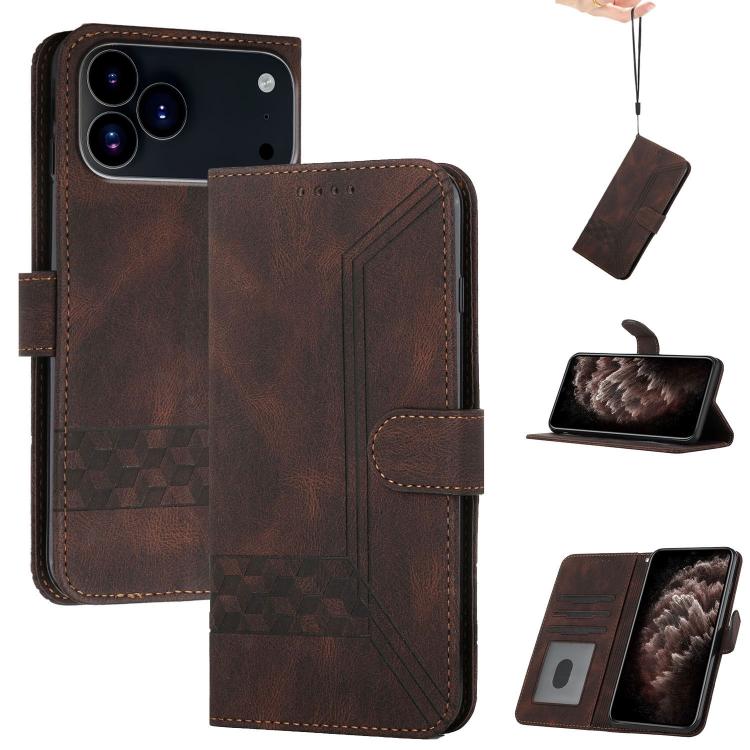 Cubic Skin Feel Flip Leather Phone Case, For iPhone 17 Pro Max, For iPhone 17 Pro, For iPhone 17, For iPhone 17 Air