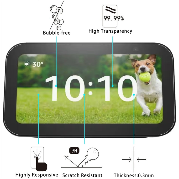 2pcs 9H 0.3mm Explosion-proof Tempered Glass Film, For Amazon Echo Show 5 3rd Gen, For Amazon Echo Show 8 2023