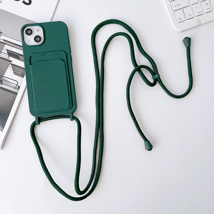 Crossbody Lanyard Elastic Silicone Card Holder Phone Case, For iPhone 15