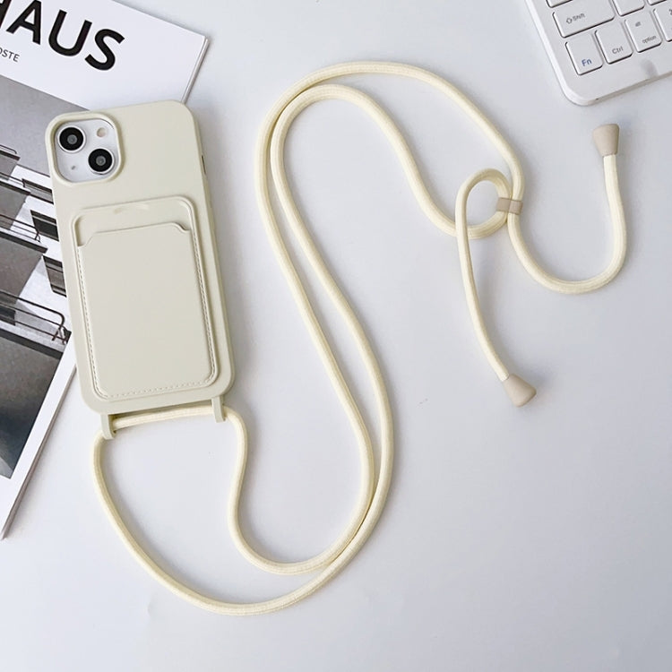 Crossbody Lanyard Elastic Silicone Card Holder Phone Case, For iPhone 15