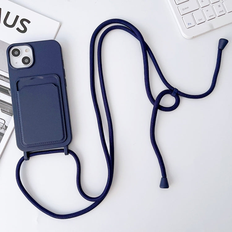 Crossbody Lanyard Elastic Silicone Card Holder Phone Case, For iPhone 15