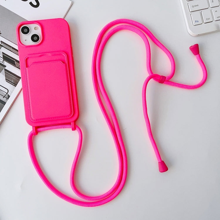 Crossbody Lanyard Elastic Silicone Card Holder Phone Case, For iPhone 15