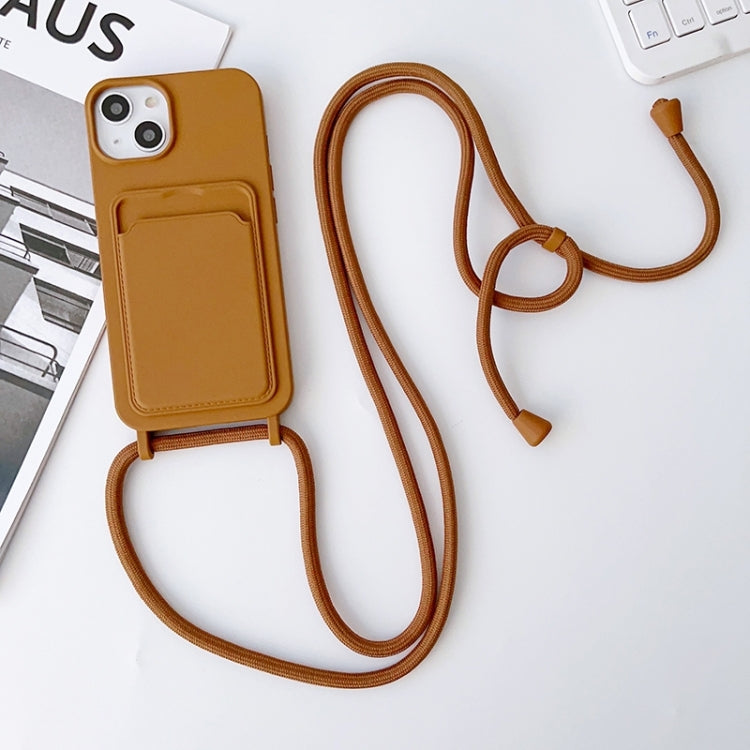 Crossbody Lanyard Elastic Silicone Card Holder Phone Case, For iPhone 15