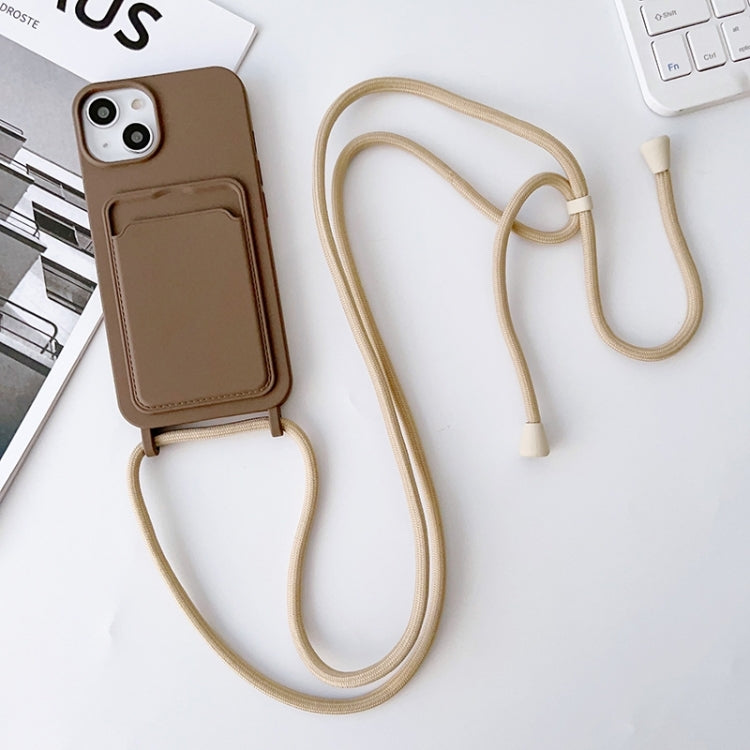 Crossbody Lanyard Elastic Silicone Card Holder Phone Case, For iPhone 15 Plus