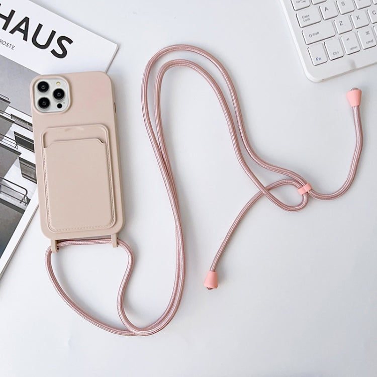 Crossbody Lanyard Elastic Silicone Card Holder Phone Case, For iPhone 15 Pro Max