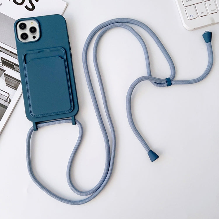 Crossbody Lanyard Elastic Silicone Card Holder Phone Case, For iPhone 15 Pro Max