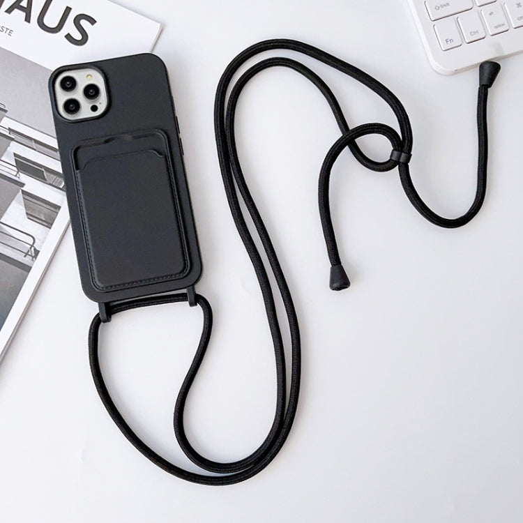 Crossbody Lanyard Elastic Silicone Card Holder Phone Case, For iPhone 15 Pro